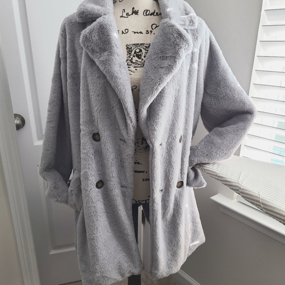 Gray Fleece Coat